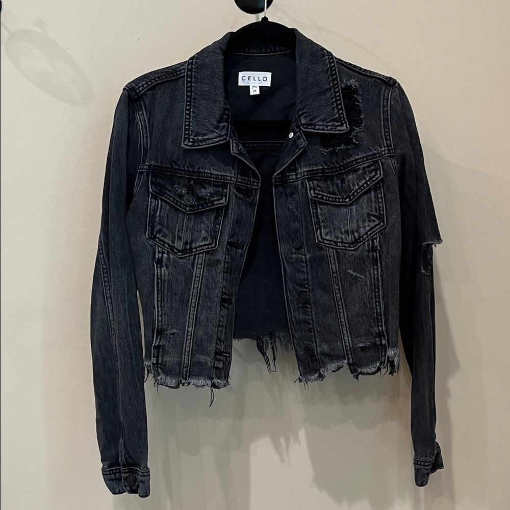 Cello Distressed Denim Jacket